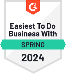 G2 badge, Easiest to do business with, spring, 2024